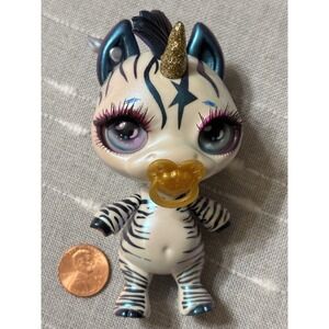 RARE!! MGA Poopsie Sparkly Critters Ultra Rare Zebra Stripes Figure w/ Pacifier